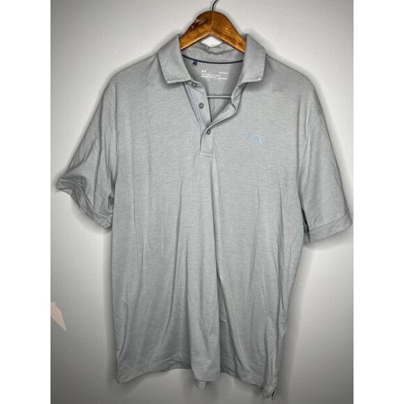 Under Armour Heatgear Loose Fit Mens Golf Polo In Color Light Gray Size Large - Picture 1 of 3